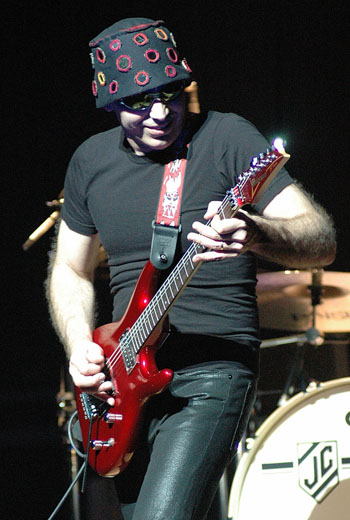 Joe Satriani On the more upbeat material the new tracks'Overdriver' 